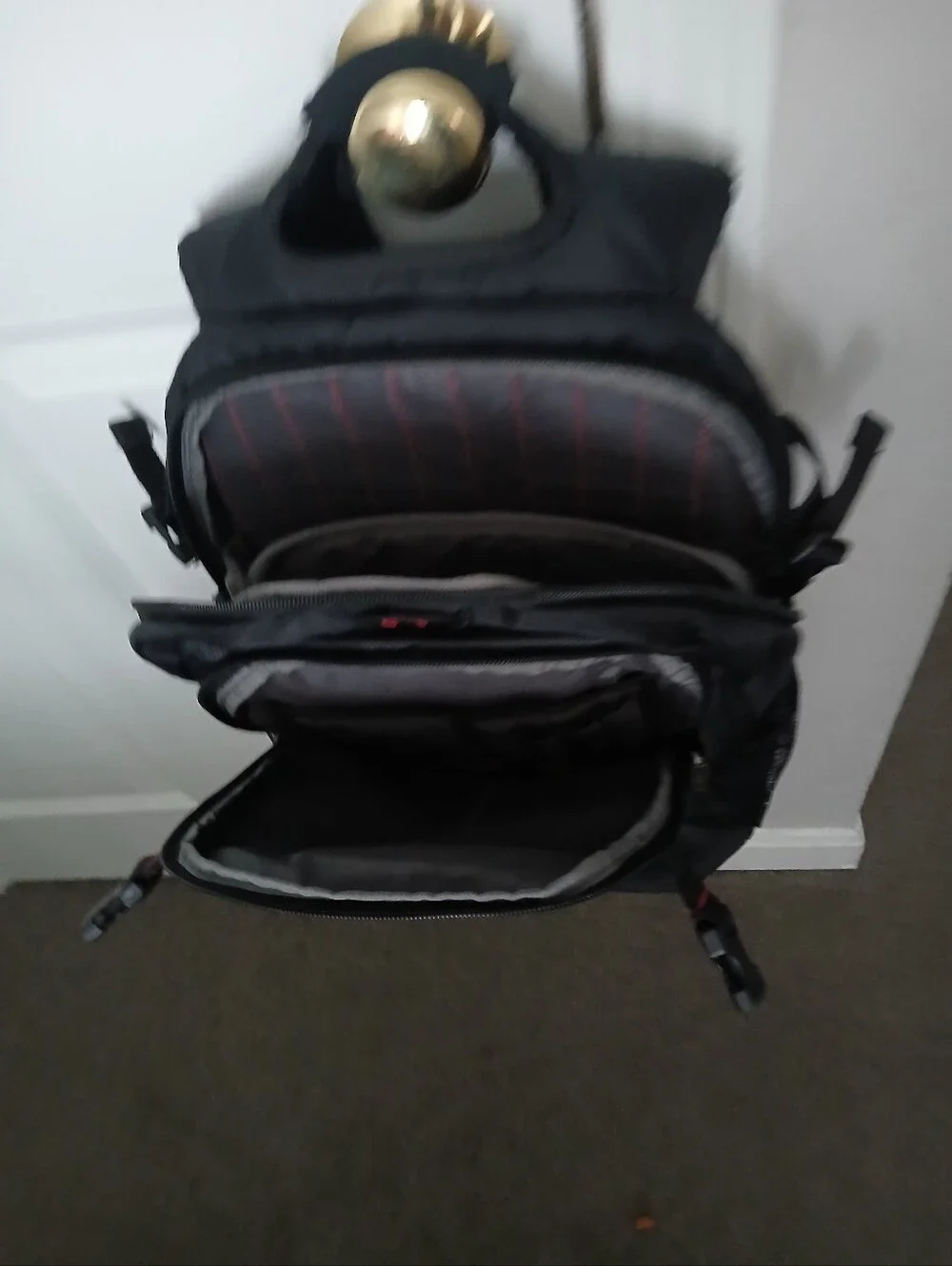 Targus Black Laptop Backpack with Red Accents